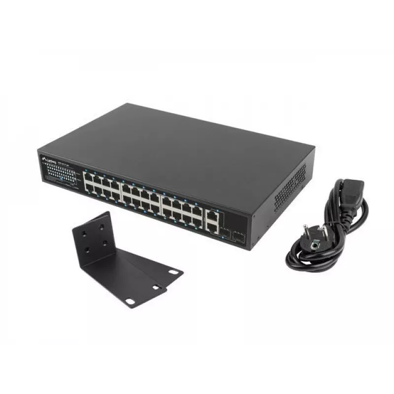 Lanberg switch 24X 100MB DSP+/2X combo rack 19 360W V2