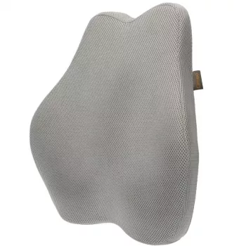Lordosekussen MDH DRQE3S0BBXUXP — ergonomisch memoryschuim, 450×410×105 mm, dichtheid 55 kg/m³, grijs, opbergzak inbegrepen