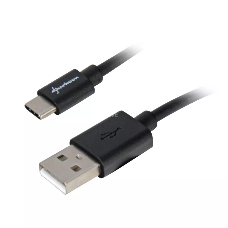 USB 2.0 A naar USB-C kabeladapter Sharkoon 0,5 m, zwart