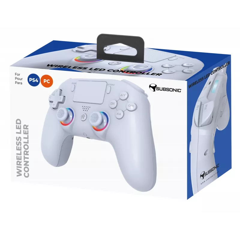 Draadloze LED-controller SUBSONIC SA5639-2 — voor PS4 en pc, wit, draadloze verbinding