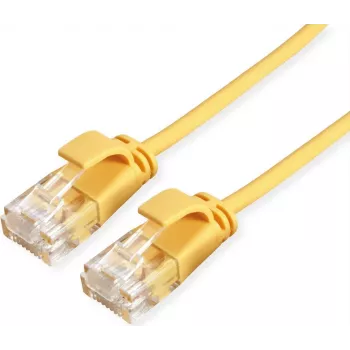 ROLINE GREEN 21.44.3926 Patchkabel Cat.6A U/UTP (Class EA), LSOH, Slim, 3 m, geel