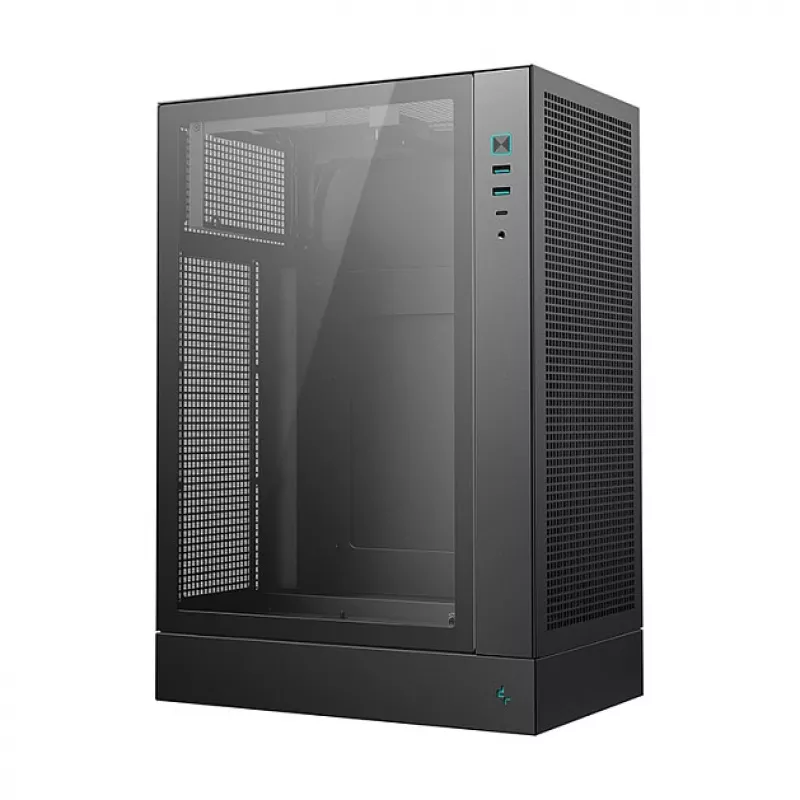 PC-behuizing DeepCool CH170 PLUS tower zwart – micro-ATX/mini-ITX, gehard glas, USB-C, voeding boven