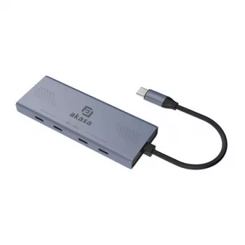 Akasa 4-poorts USB-C (USB 3.2 Gen 2) multiport hub met USB-C connector aluminium (geanodiseerd) AK-CBCA32