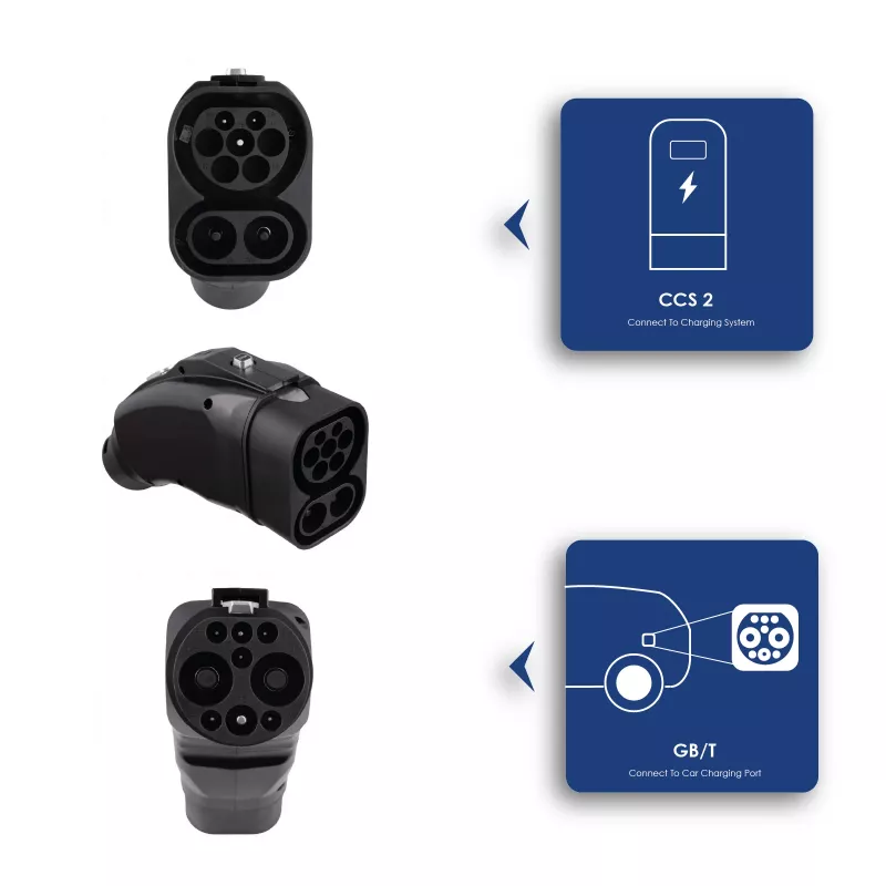 Akyga AK-SC-E20 CCS2 naar GB/T DC-laadadapter 1000V 250A zwart
