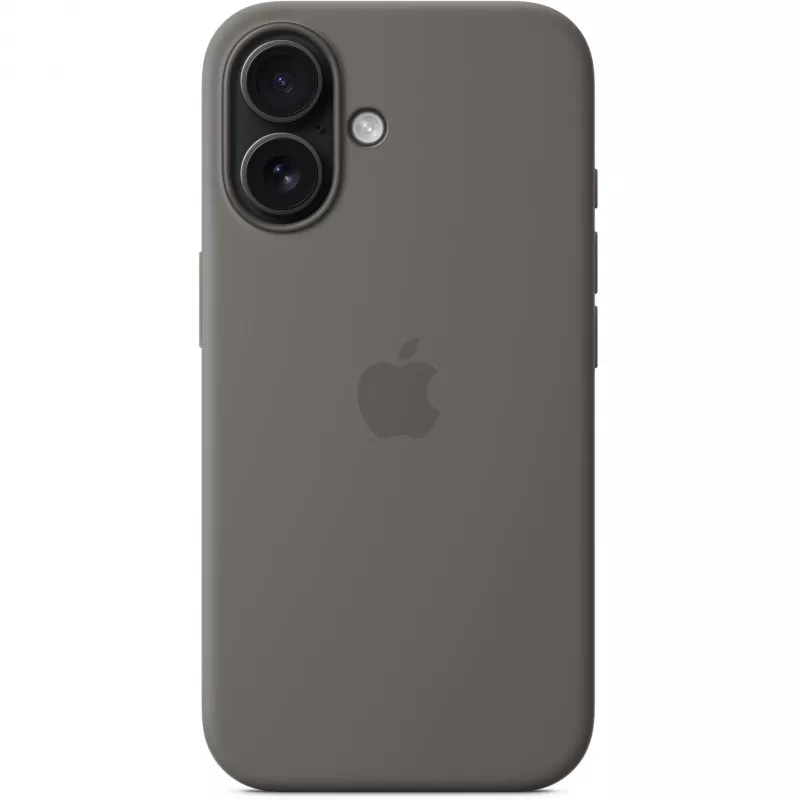Hoesje Apple iPhone 16 siliconen case met MagSafe steengrijs
