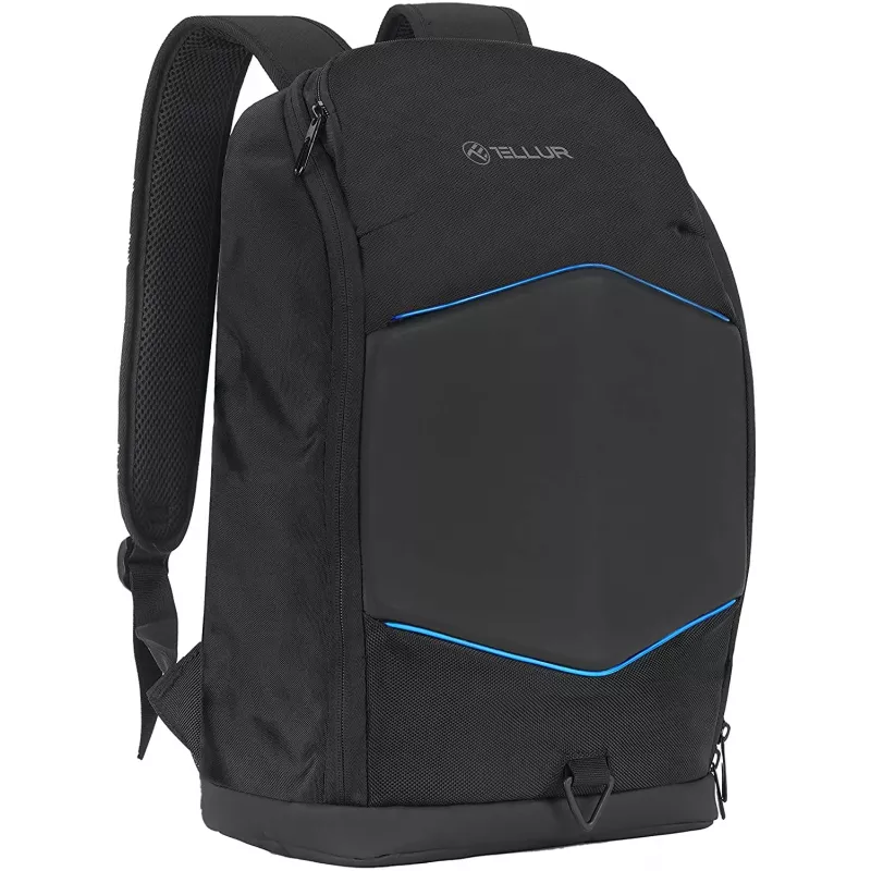 Laptoprugzak Tellur TLL611282 met USB-aansluiting en verlichte streep, zwart