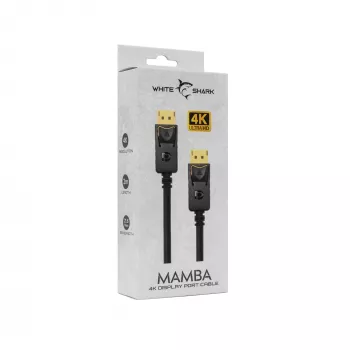 DisplayPort-kabel White Shark MAMBA 2m – 4K 60Hz, compatibel met 2.0