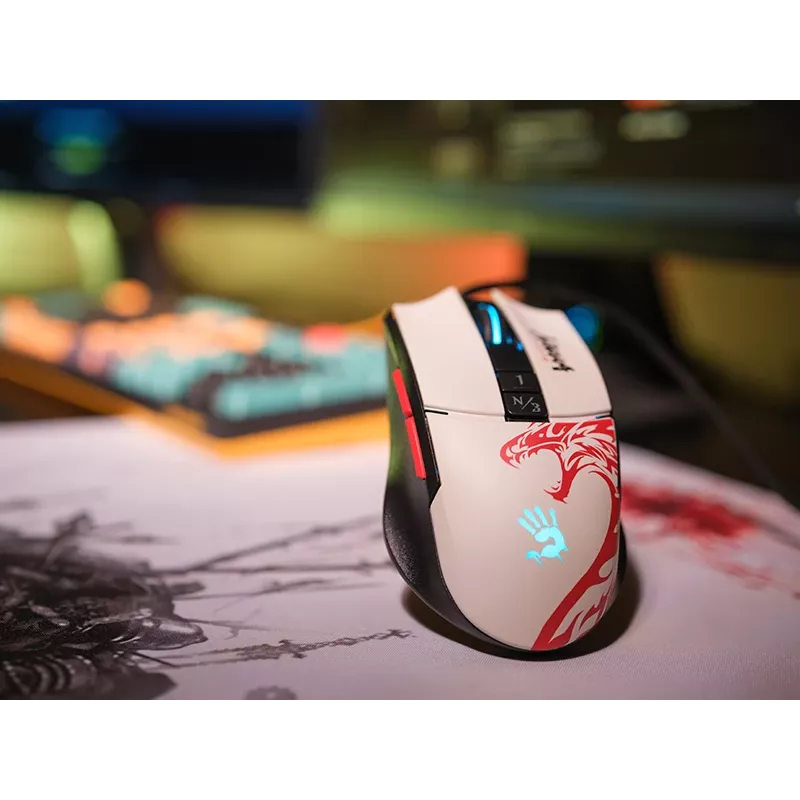 Bedrade gaming-muis A4Tech Bloody L65 MAX RGB 16000 DPI ergonomisch voor rechtshandigen