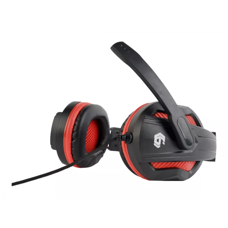 Bekabelde gaming-headset GEMBIRD GHS-03 — 20–20000 Hz, 2 m kabel, 250 g, zwart/rood