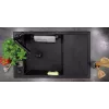 Keukenspoelbak deante ZRM_N113 1-baks magnetisch graniet met afdruiplank
