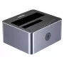 Dockingstation Unitek 51642 voor 2,5-inch/3,5-inch SATA-schijven, USB-C 10 Gbit/s, 2 bays, aluminium