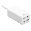 MediaRange MRMA124 mobiele oplader 100W AC, 3x USB-C, 100–240V ingang, 1,5 m kabel, wit