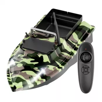 Voerboot Flytec V050 met 12000mAh accu, camo groen — op afstand bestuurbare voerboot