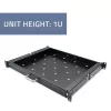 Qoltec 54509 schuifbare stalen rackplank, 600x600, zwart