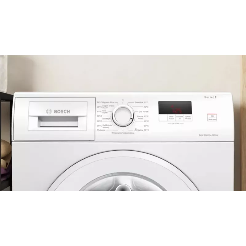 Frontlader wasmachine Bosch WGE02201PL — 8 kg, 1200 t/min, 55 l trommel, LED-display, inverter