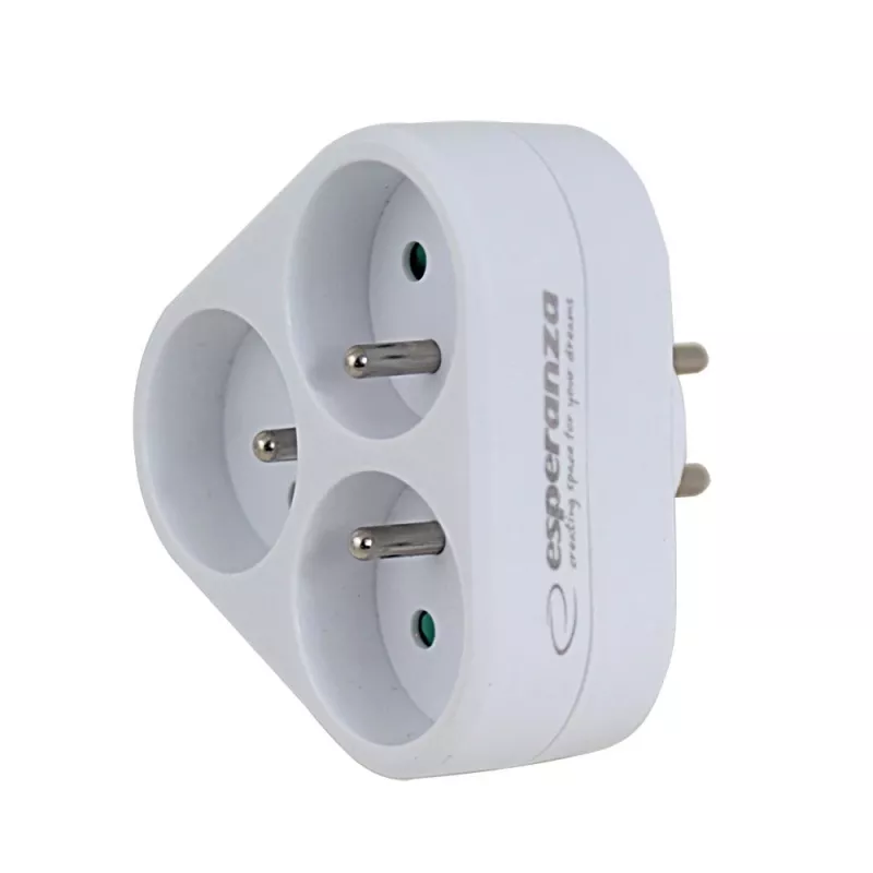 Esperanza ELK303W stekkerdoos, 3 stopcontacten, wit