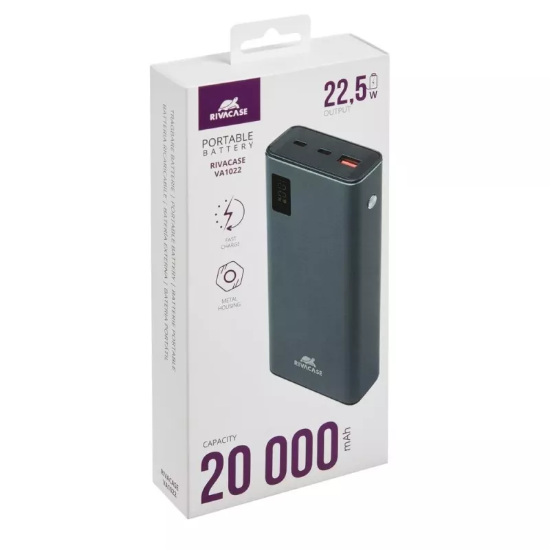 Powerbank Rivacase VA1022 20000 mAh USB draagbare oplader