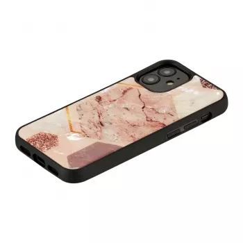 iKins hoesje voor Apple iPhone 12 mini — roze marmerpatroon, slim fit