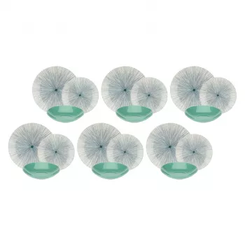 Tafelservies voor 6 personen Rose&Tulipani R18380TA18 keramiek bloemenpatroon, 18-delig