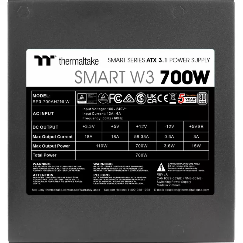 Voeding Thermaltake Smart W3 700 W