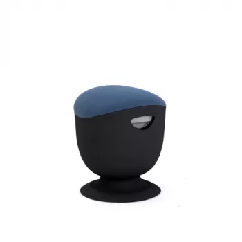 Up Up Seul ergonomische balanskruk zwart, D47 blauwe stof