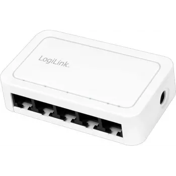 LogiLink netwerkswitch 5 x RJ45-poorten Gigabit kunststof behuizing wit