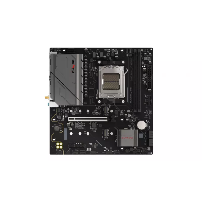 Moederbord Sapphire PULSE A620AM (microATX) socket AM5, AMD A620A, DDR5, 2x DIMM, 64 GB, 2x M.2, Gigabit LAN