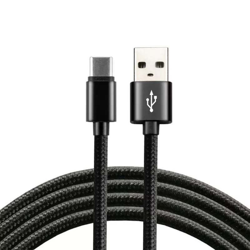everActive kabel USB-C 1 m - zwart, gevlochten, snelladen, 3 A - CBB-1CB