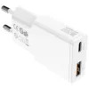 AC Indoor Mobile Device Charger 4smarts 541509 — 100–240V, USB-A + USB-C, 1,5 m kabel, snelopladen, wit