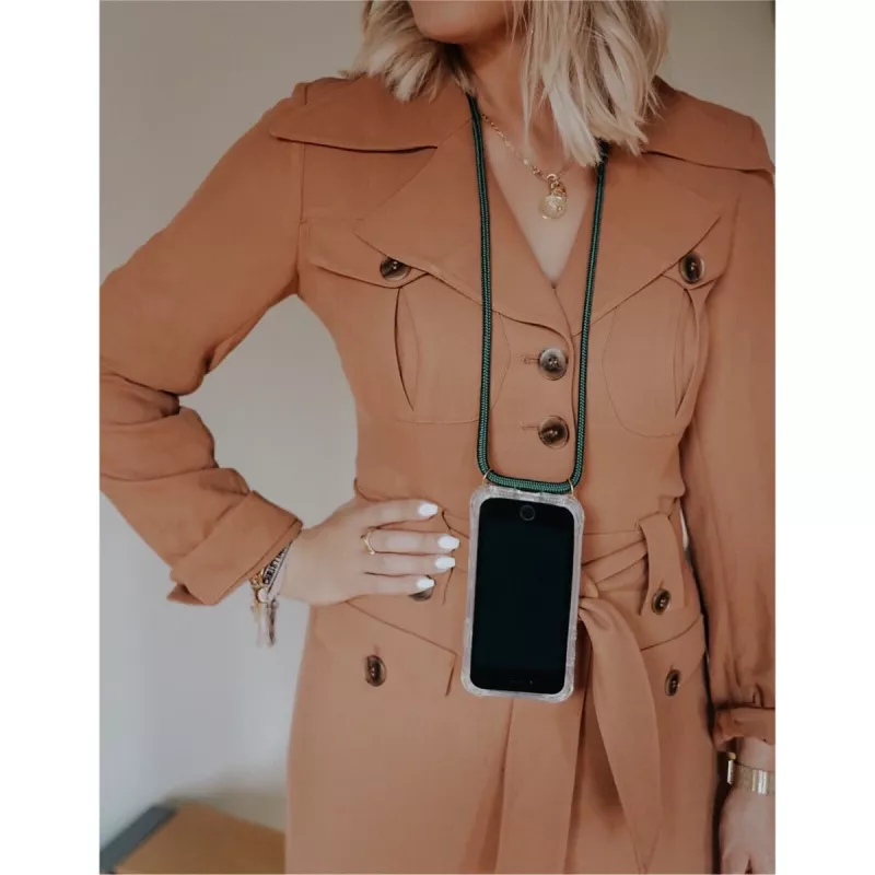 Telefoonhanger-hoesje Lookabe voor iPhone X / Xs — goud met groen bandje