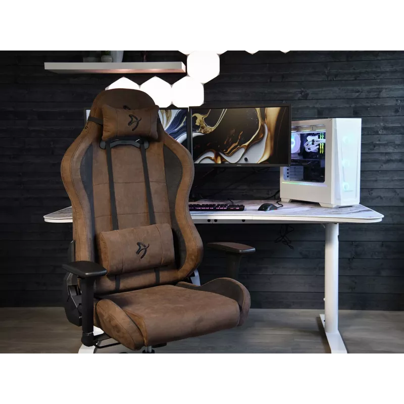 Gamingstoel Arozzi Torretta SuperSoft – ergonomisch bruin, ondersteunend ontwerp