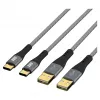 EFB Elektronik USB-A naar USB-C kabelset 60W QC 3A 2x3m grijs - Digitaal/Data (USB-AC-00009)