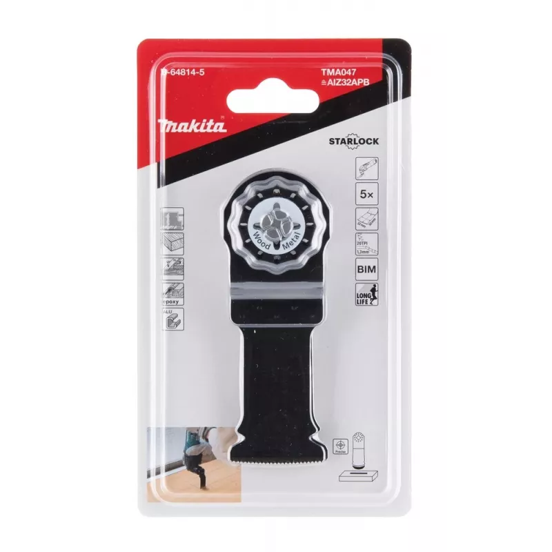 Makita B-64814-5 (TMA047) invalzaagbladen, 32 mm, Starlock, bimetaal, 5 st.