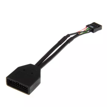 USB 19-pin naar USB 9-pin adapterkabel 0,15 m, zwart, No name ZUUS-173