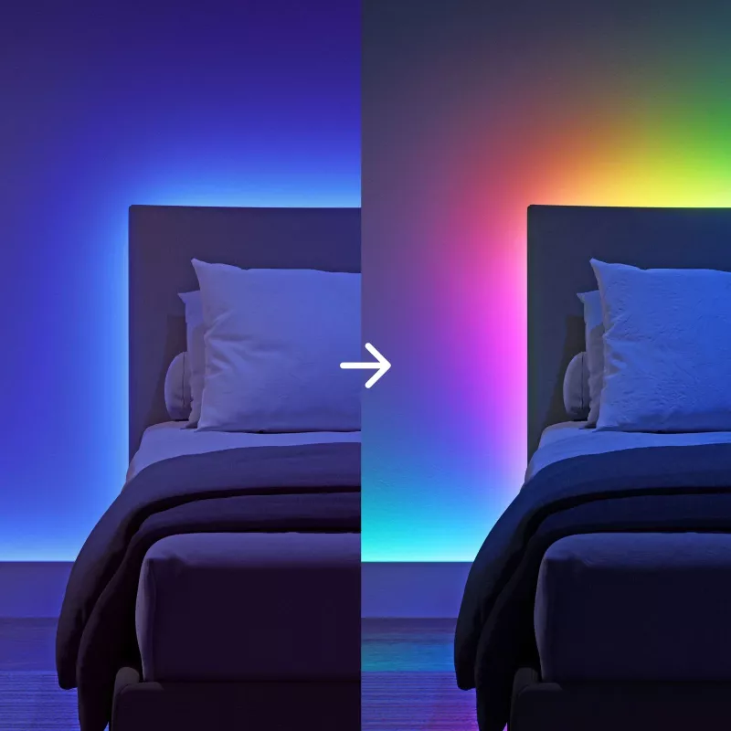 Nanoleaf Essentials NF085K02-5ALS Matter slimme multicolour HD-ledstrip, starterset, 5 m, 300 leds, 16 miljoen+ kleuren, 550 lm, 18 W, 2700-6500 K, wifi/Bluetooth