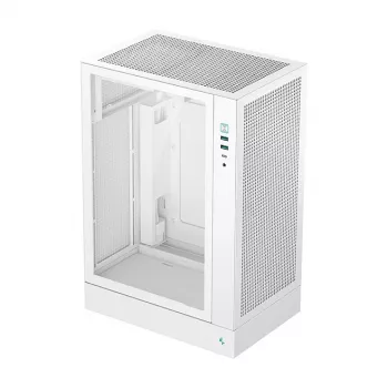 PC-behuizing DeepCool CH170 PLUS WH midi tower — wit, gehard glas, ondersteunt micro ATX/mini-ITX, GPU tot 34,2 cm, CPU-koelerhoogte 164 mm