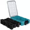 MAKTRAK organizer diep M, gereedschapskist blauw/transparant, transparant deksel
