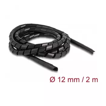 DeLOCK spiraalslang flexibel 2 m x 12 mm zwart polyethyleen