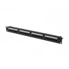 Patchpanel 1U LANBERG PPUA-1024-B, 24 poorten, Cat6a, U/UTP, 1U rack, diepte 102 mm, metaal, zwart