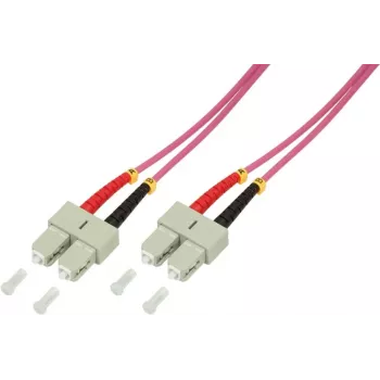 LogiLink - patchkabel - SC multimode (M) naar SC multimode (M) - 1 m - glasvezel - duplex - 50/125 micrometer - OM4 - halogeenvrij - heidepaars