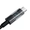 USB-A-naar-USB-C-kabel Baseus Gem 1m 100W snelladen, nylon omhulsel, zwart