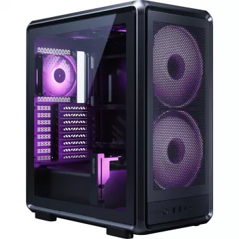PC-behuizing Cooler Master MasterFrame 500 Mesh Midi Tower – zwart met transparante zijkant, ondersteunt ATX/EATX, 2x200 mm voor, 1x120 mm achter