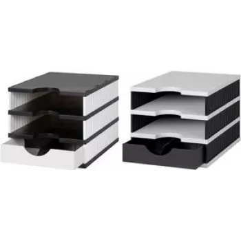 Styro 268-0103.0905S Bureaubladopbergbak polystyreen zwart - wit (268-0103.0905S)