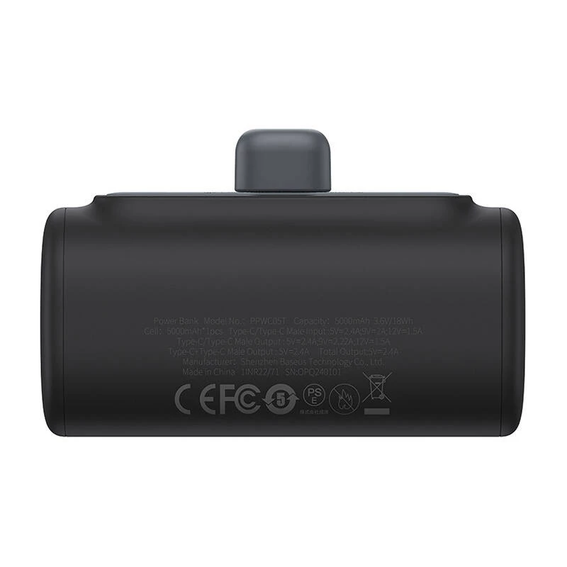 Baseus Compact P10068306113-00 lithium-ion powerbank 5000 mAh zwart