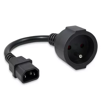 Netadapter QOLTEC IEC 320 C14 naar Franse stekker, 0,15 m kabel