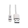 Eaton Tripp Lite Series USB-A naar Lightning sync-/laadkabel (M/M) - MFi-gecertificeerd, wit, 6 ft. (1,8 m) - data-/netkabel - USB mannelijk naar Lightning