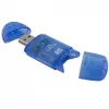 Titanum TA101B externe kaartlezer, USB 2.0, MicroSDHC/miniSD/MMC/SD/SDHC, blauw