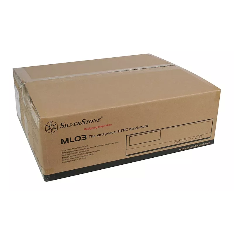 SilverStone MILO ML03 - desktop - micro-ATX - zonder voeding (ATX / PS/2) - zwart - USB/audio (SST-ML03B-R)