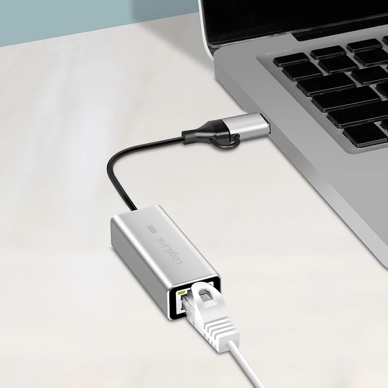 USB-A/-C naar 2,5G Ethernet-adapter, grijs