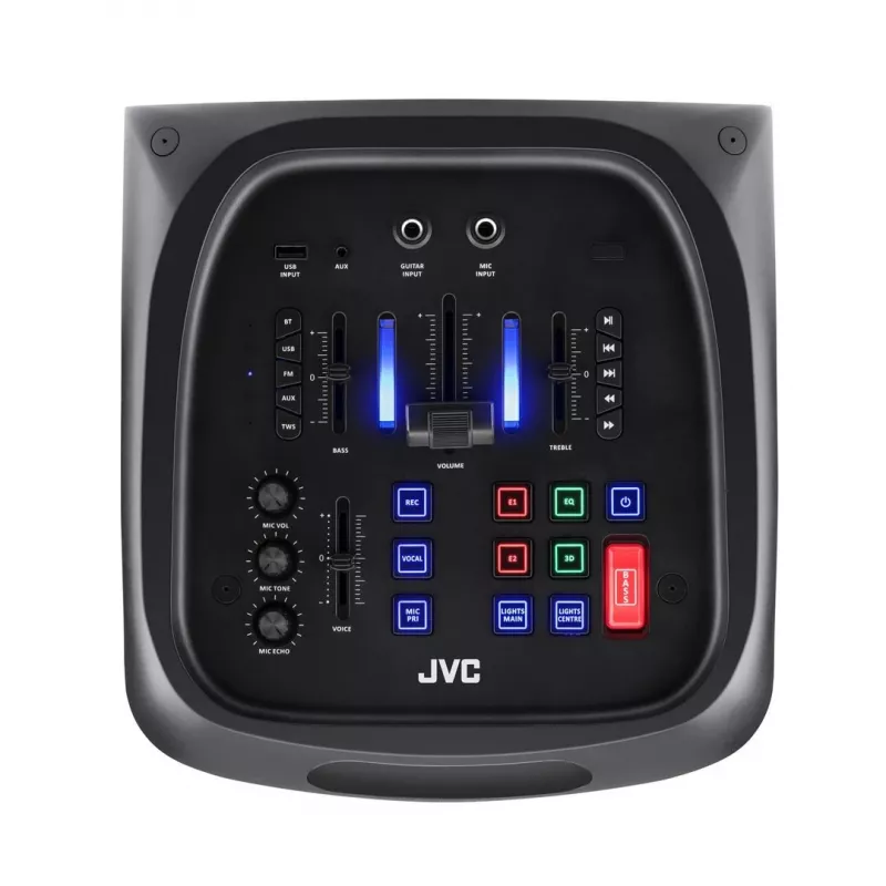 Draagbare partyluidspreker JVC XS-EP624B — zwart, op batterijen, Bluetooth